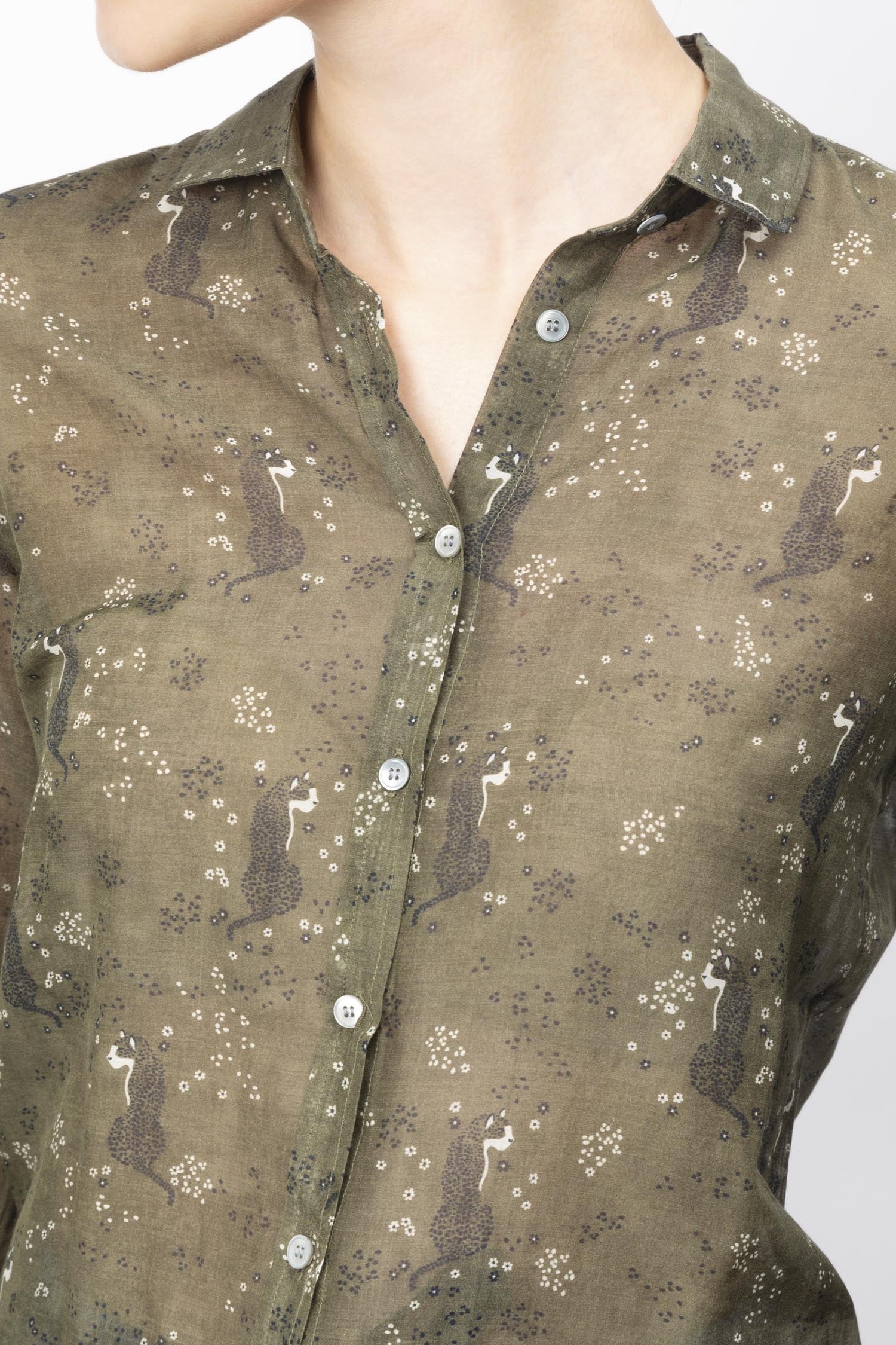 Leopard Printed Classic Shirt - Image 4
