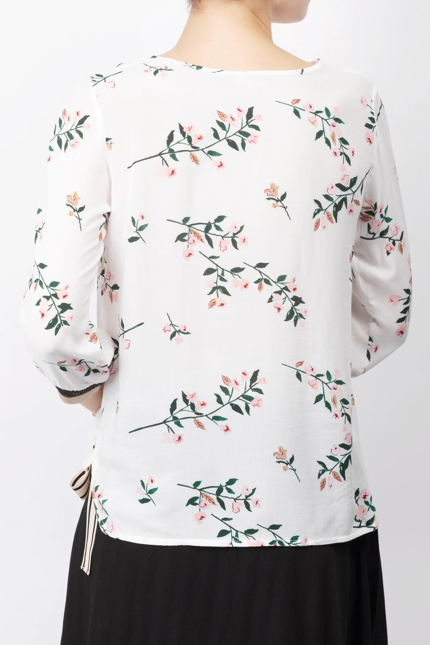 Printed Blouse With Ribbed Lurex Cuffs - Image 3